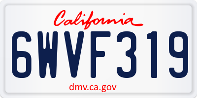 CA license plate 6WVF319