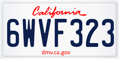 CA license plate 6WVF323