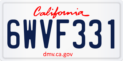 CA license plate 6WVF331
