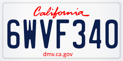 CA license plate 6WVF340