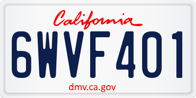 CA license plate 6WVF401