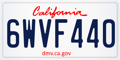 CA license plate 6WVF440