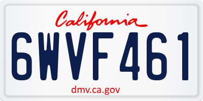 CA license plate 6WVF461