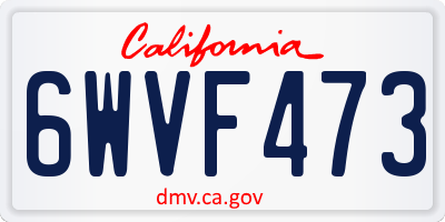 CA license plate 6WVF473