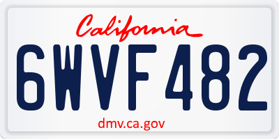 CA license plate 6WVF482