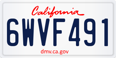 CA license plate 6WVF491