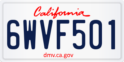 CA license plate 6WVF501