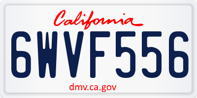 CA license plate 6WVF556