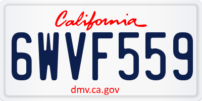 CA license plate 6WVF559
