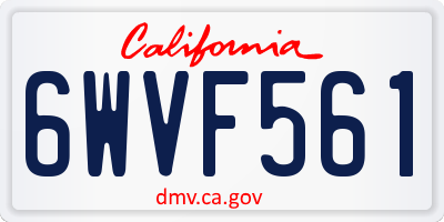 CA license plate 6WVF561