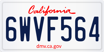 CA license plate 6WVF564