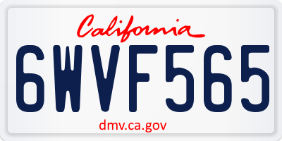 CA license plate 6WVF565