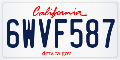 CA license plate 6WVF587
