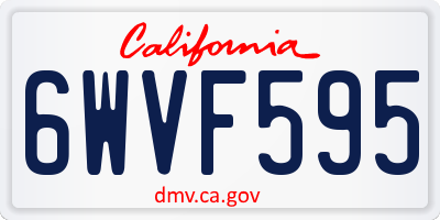 CA license plate 6WVF595