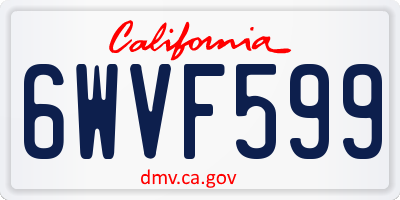 CA license plate 6WVF599