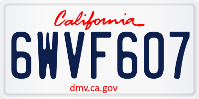CA license plate 6WVF607