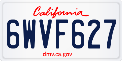 CA license plate 6WVF627