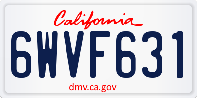 CA license plate 6WVF631