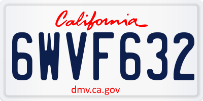 CA license plate 6WVF632