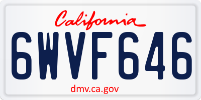 CA license plate 6WVF646