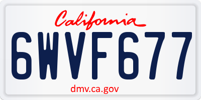 CA license plate 6WVF677