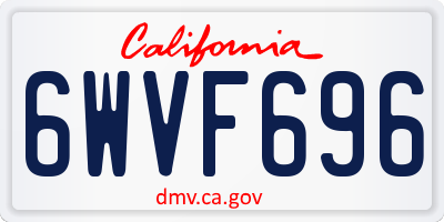 CA license plate 6WVF696