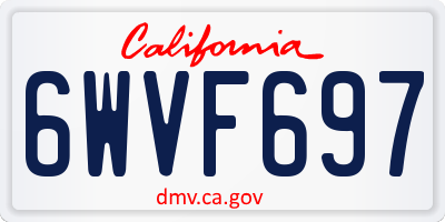 CA license plate 6WVF697