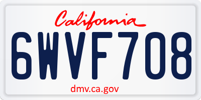CA license plate 6WVF708