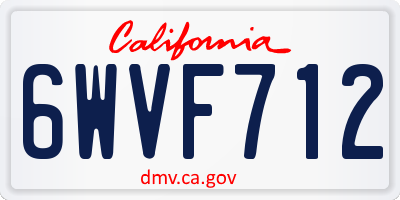 CA license plate 6WVF712