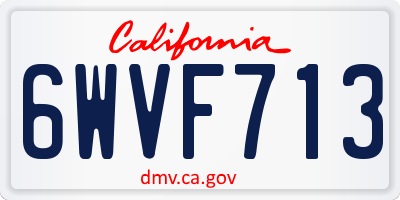 CA license plate 6WVF713