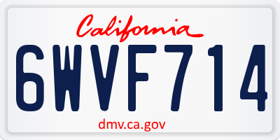 CA license plate 6WVF714