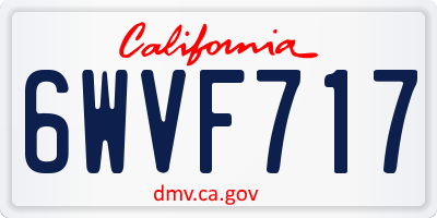 CA license plate 6WVF717