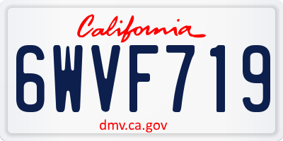 CA license plate 6WVF719