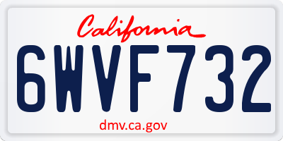 CA license plate 6WVF732