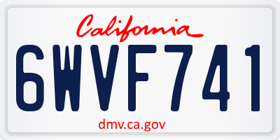 CA license plate 6WVF741