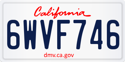 CA license plate 6WVF746