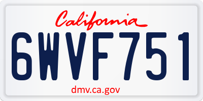 CA license plate 6WVF751