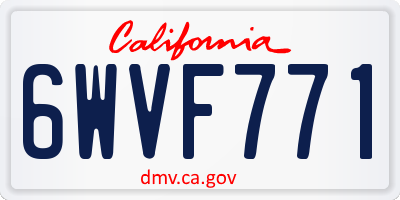 CA license plate 6WVF771