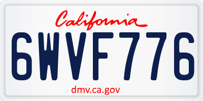 CA license plate 6WVF776