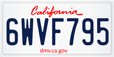 CA license plate 6WVF795