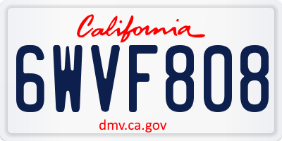 CA license plate 6WVF808