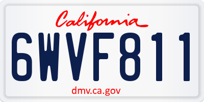 CA license plate 6WVF811