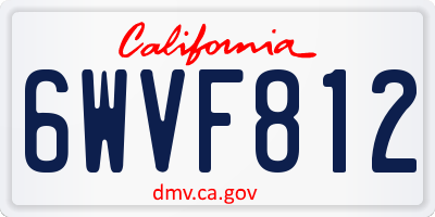 CA license plate 6WVF812