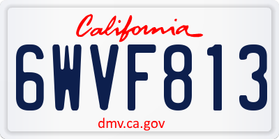 CA license plate 6WVF813