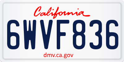 CA license plate 6WVF836