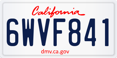 CA license plate 6WVF841
