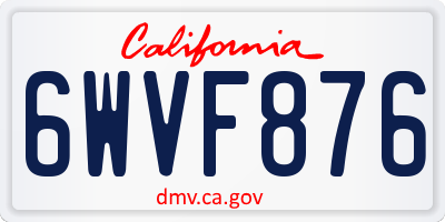 CA license plate 6WVF876