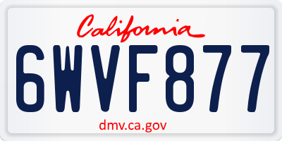 CA license plate 6WVF877