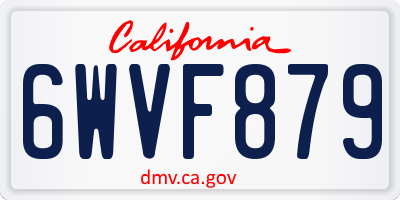 CA license plate 6WVF879