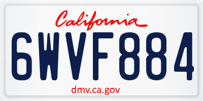 CA license plate 6WVF884